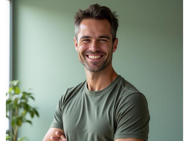 Marcus Jones, Certified Fitness Instructor, demonstrating a gentle stretch.