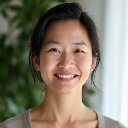 Portrait of Dr. Sara Chen, calm mindfulness expert