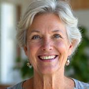 Before and after photo of Martha J. showing increased vitality